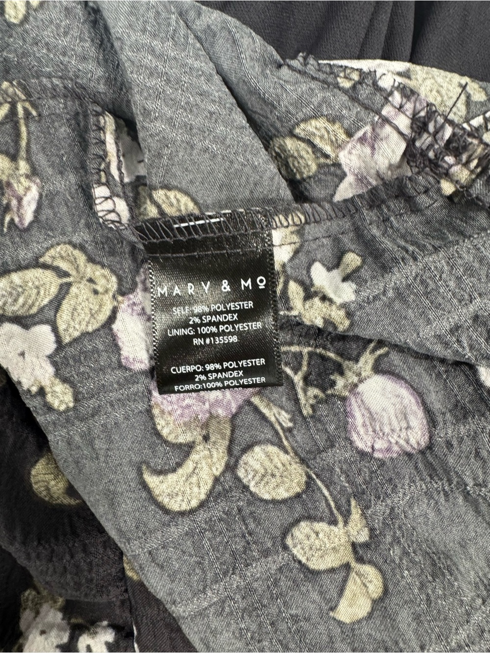 Mary & Mo Floral Smocked Mini Dress in Black. Size Small. NWT - Picture 8 of 9